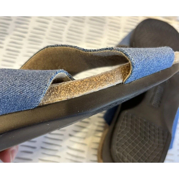 Munro Extra Light Walking Wedge Blue Denim Cork Cross Slip On Flats Sz‎ 10 - Picture 8 of 8